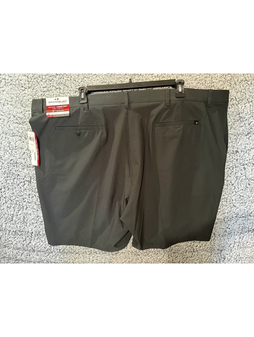 Grand Slam Performance Golf Shorts 52 Gray 9" Stretch Comfort NWT Big & Tall - Picture 2 of 4
